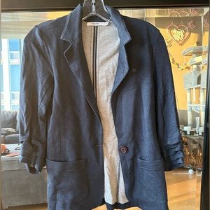 Blue blazer with zipper down back